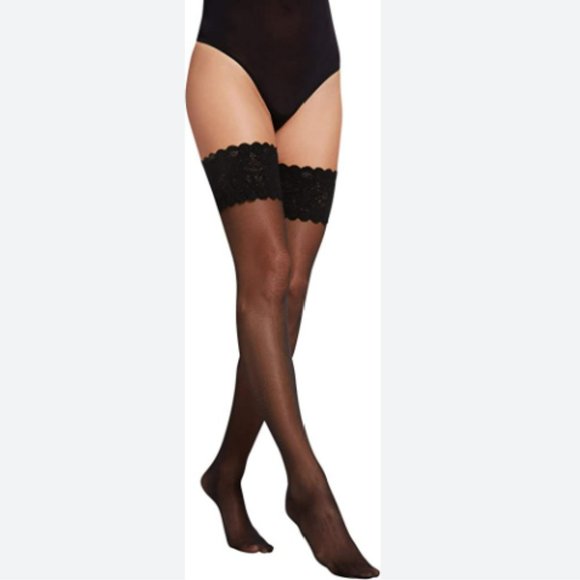 NWT Wolford Satin Touch 20 Stay-Up Stockings - Picture 1 of 5